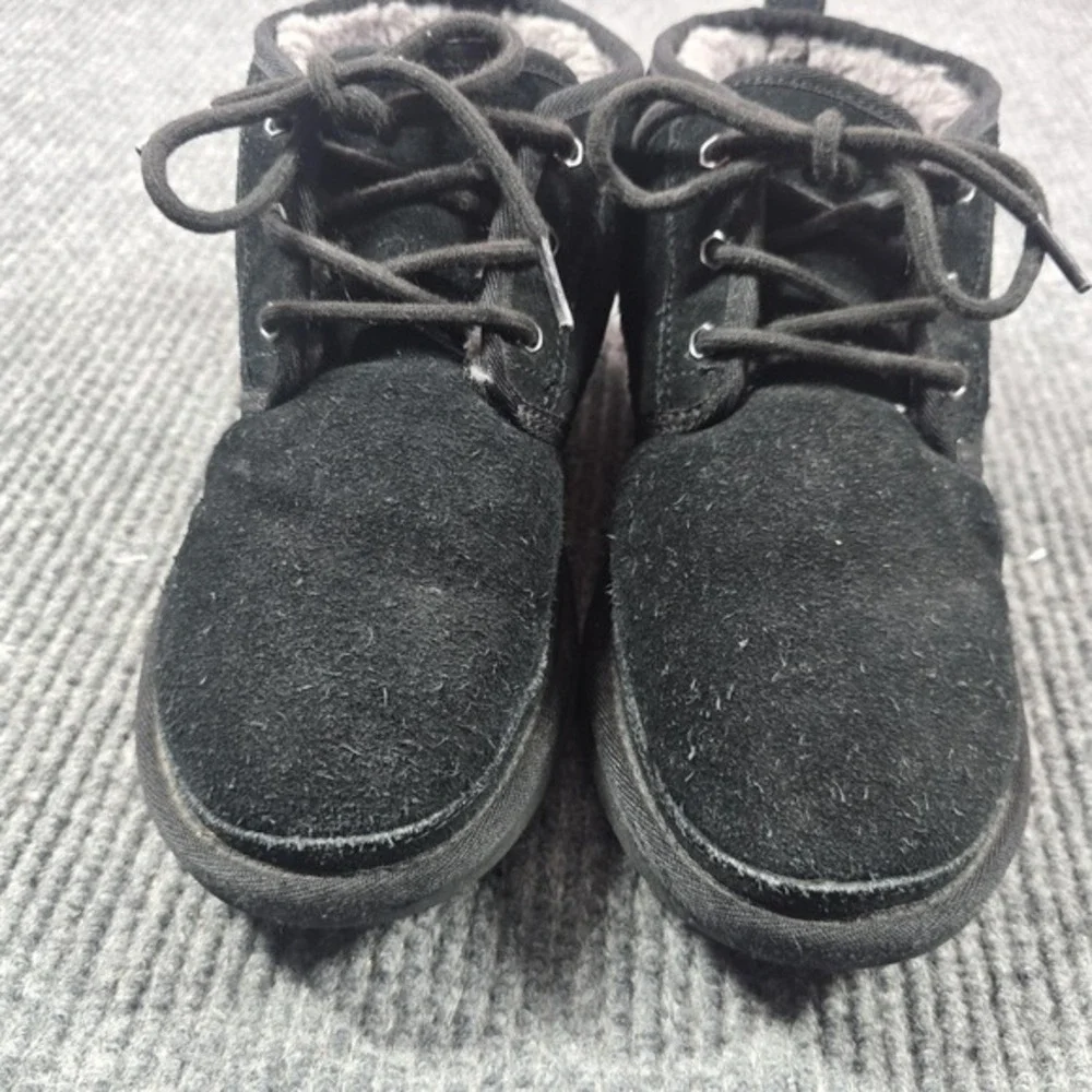 UGG Boots Mens Size 8‎ Black Suede Neumel Chukka Lined Wool 3236